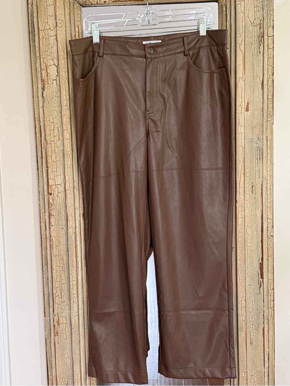 NWOT In Bloom Brown Faux Leather Pants